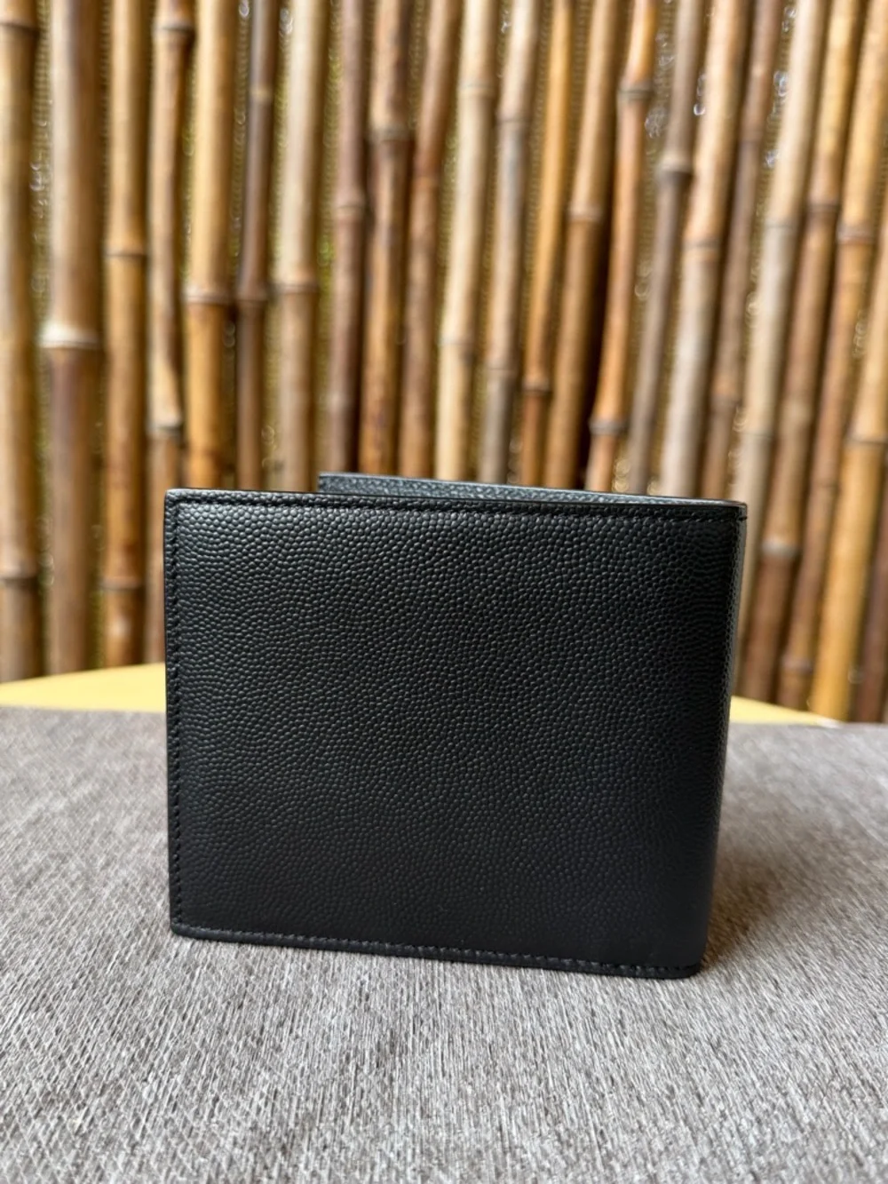 SAINT LAURENT grained leather mens wallet